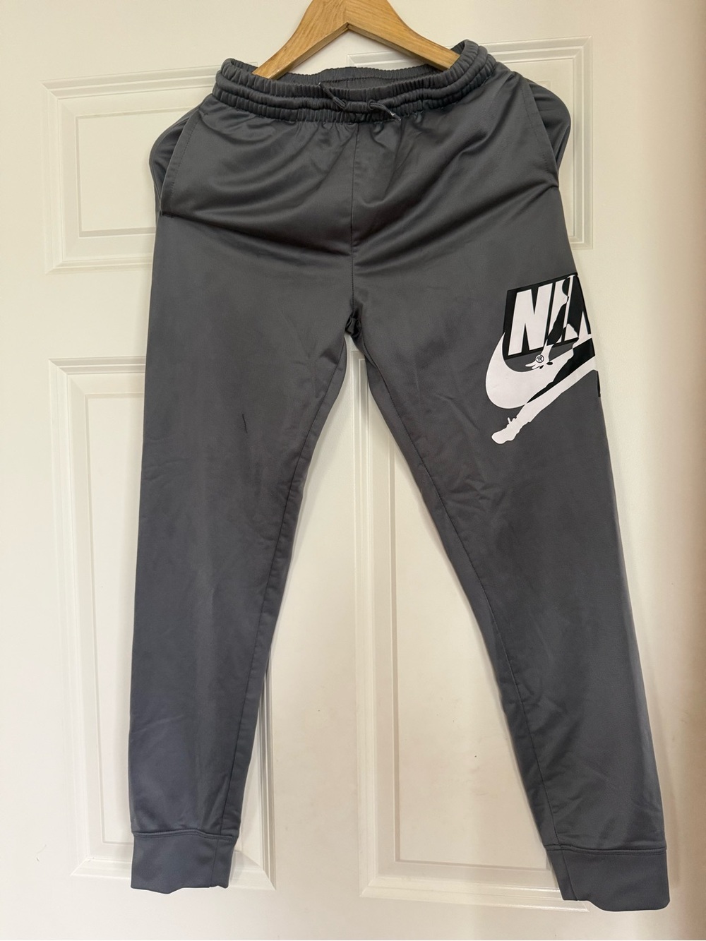 Nike Kids Dark Gray Jogger Pants with White Jordan Logo